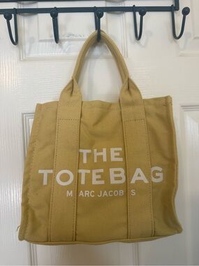 Marc Jacobs Yellow Canvas 'THE TOTE BAG' Small Top-Handle Tote